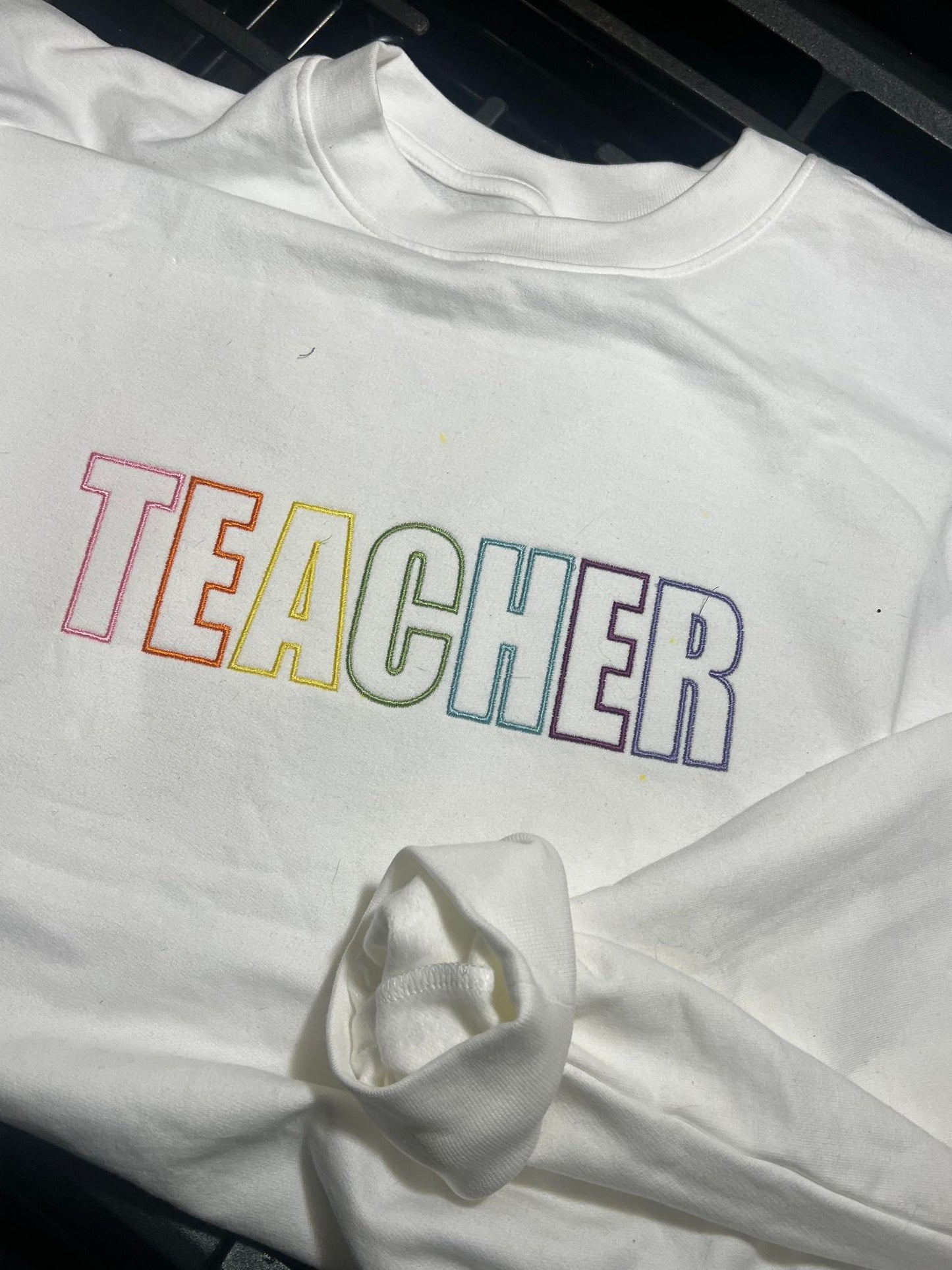 Teacher Embroidered Teacher Crewneck